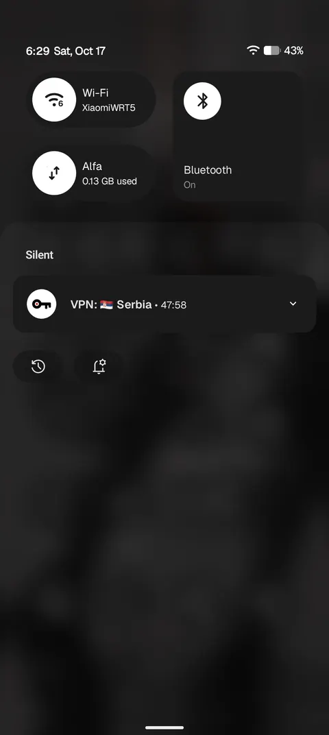 Notification shade