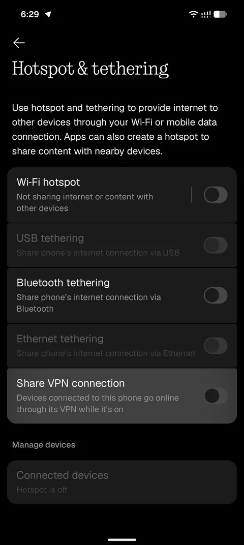 Hotspot & tethering